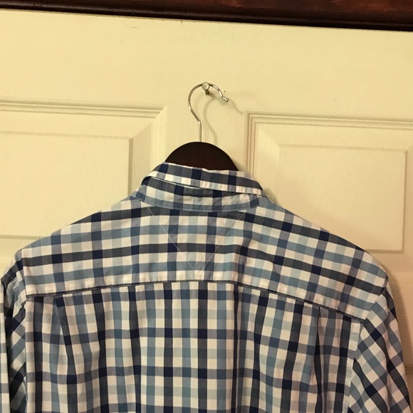 Tommy Hilfiger Blue & White Plaid LS Button Down Mens Medium M - Picture 8 of 12